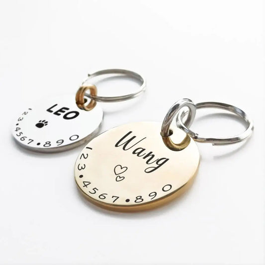 Personalized Pet ID Tag – Custom Engraved Name Tag for Dogs & Cats