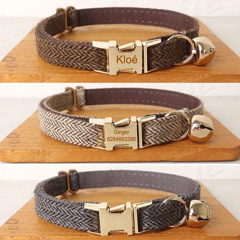 Personalized Cat Collar with Bell & Bow