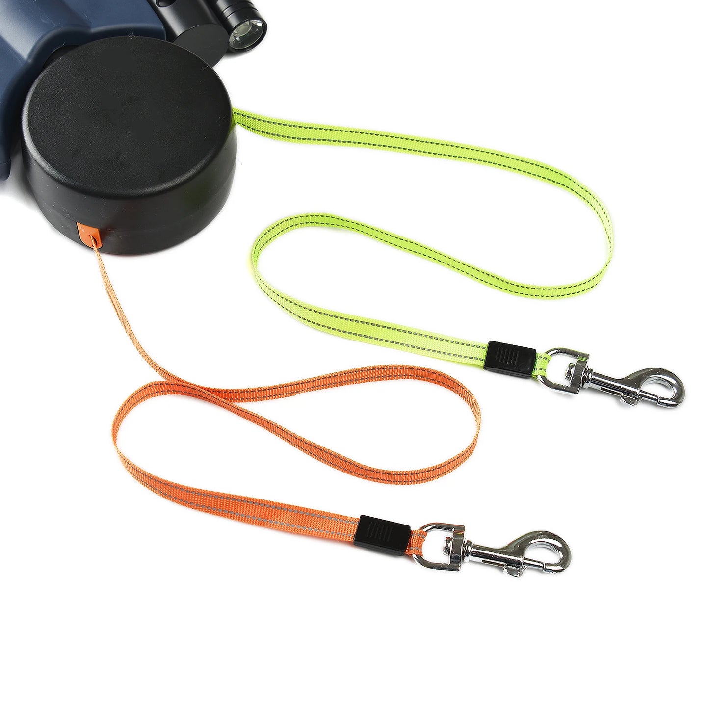 SwiftPaws Dual Retractable Leash with Flashlight & Bag Dispenser