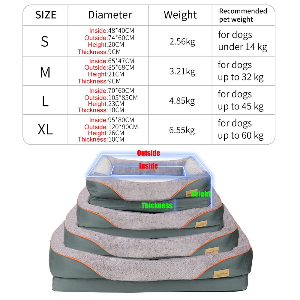 Heavy Duty Large Orthopedic Pet Bed – Soft Cushion Foam & Waterproof Design