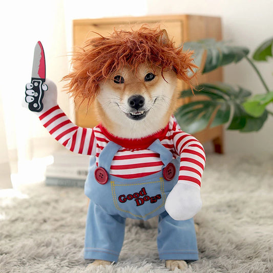 Knife Wig Cap Dog Costume