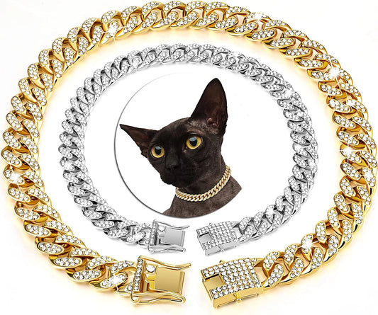 Luxury Gold Rhinestone Pet Necklace