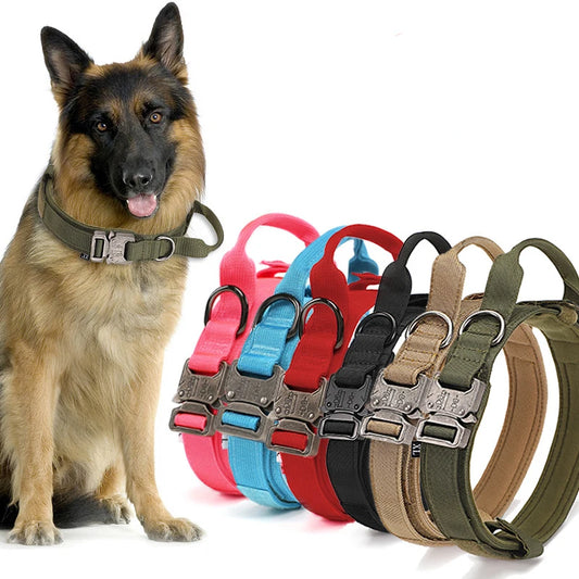 Military Tactical Dog Collar with Control Handle