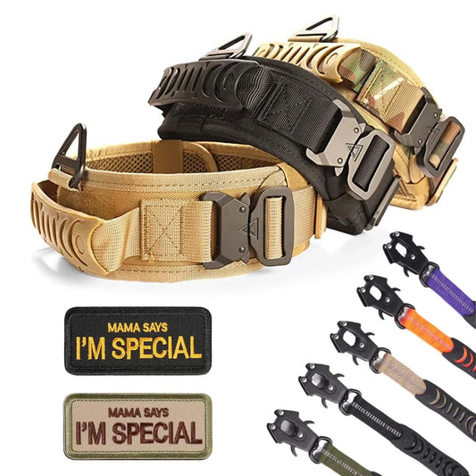 Classic Reflective Tactical Dog Collar – Heavy Duty Nylon Military Collar