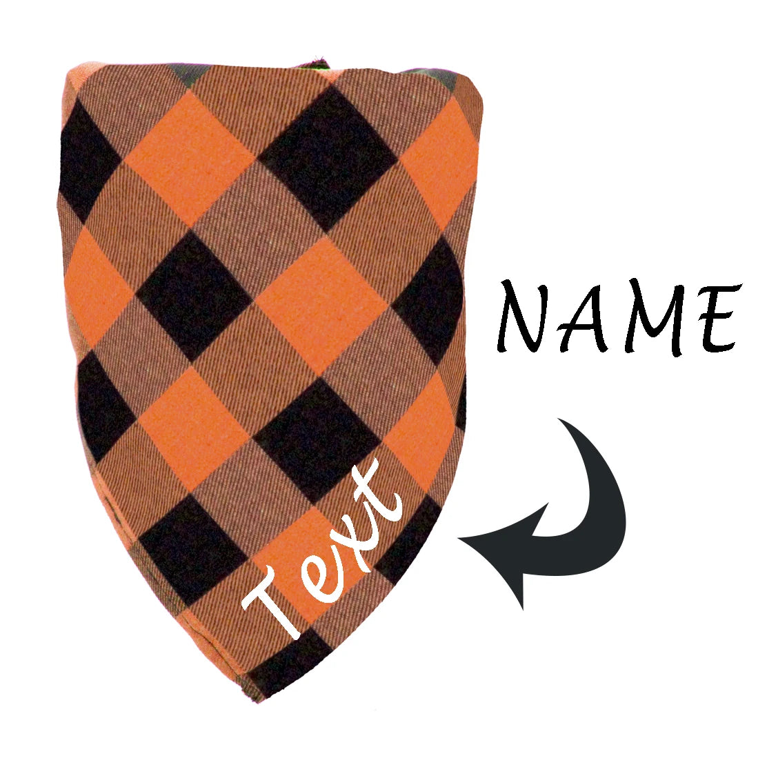 Personalized Plaid Pet Bandana – Custom Name & ID for Dogs