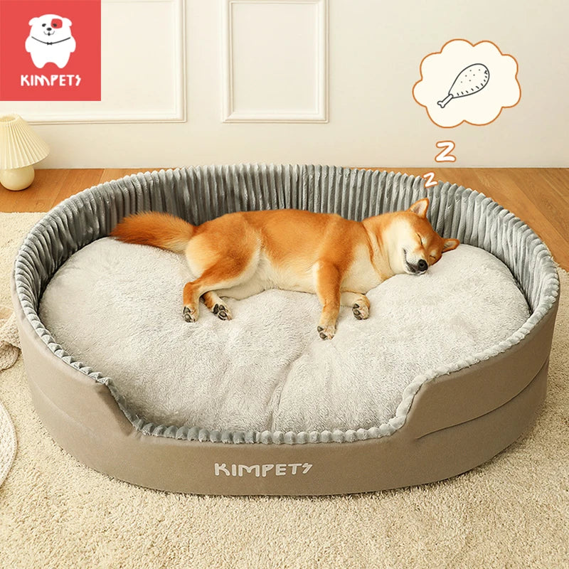 Kimpets Waterproof Plush Dog & Cat Bed – Washable, Thick Cushion for Small, Medium, and Large Pets