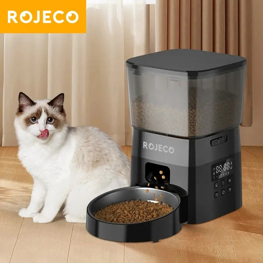 ROJECO Automatic Pet Feeder – Smart Control Auto Food Dispenser