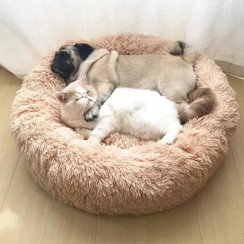 Super Soft Plush Donut Cat & Dog Bed - Washable